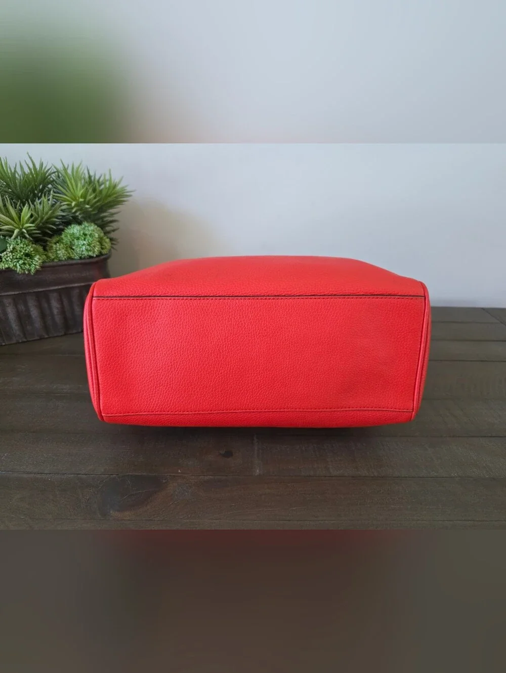 Tory Burch Carter Slouchy Hobo Poppy Red Pebbled Leather Chain Shoulder Bag